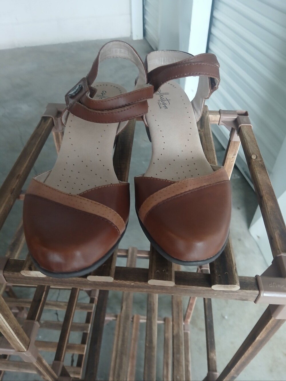 Clarks Valarie Rally Sandals 8.5 M Mahogany Brown Leather Ultimate Comfort - Picture 10 of 10